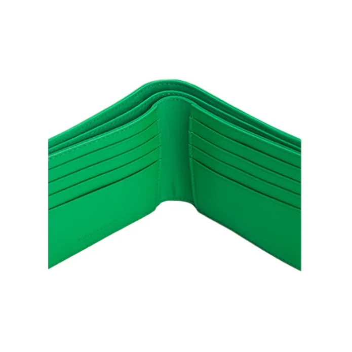 Bottega Veneta Elastic Band Bi fold Wallet Green / White-3