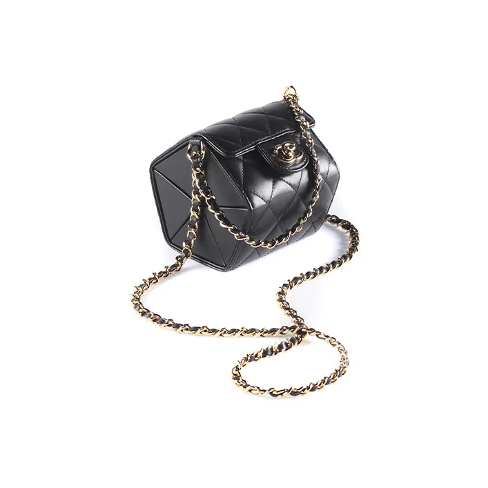 CHANEL 22A Early Autumn Sheepskin Box Crossbody Bag Women's Black-1