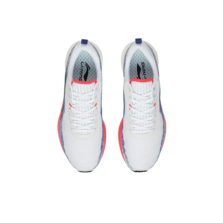 LiNing Li Ning Running Collection Breathable And Resilient Low Top Running Shoes Men's White Blue-3