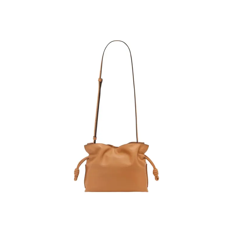 LOEWE Flamenco Calfskin One Shoulder Crossbody Clutches Mini Women's Warm Orange-3
