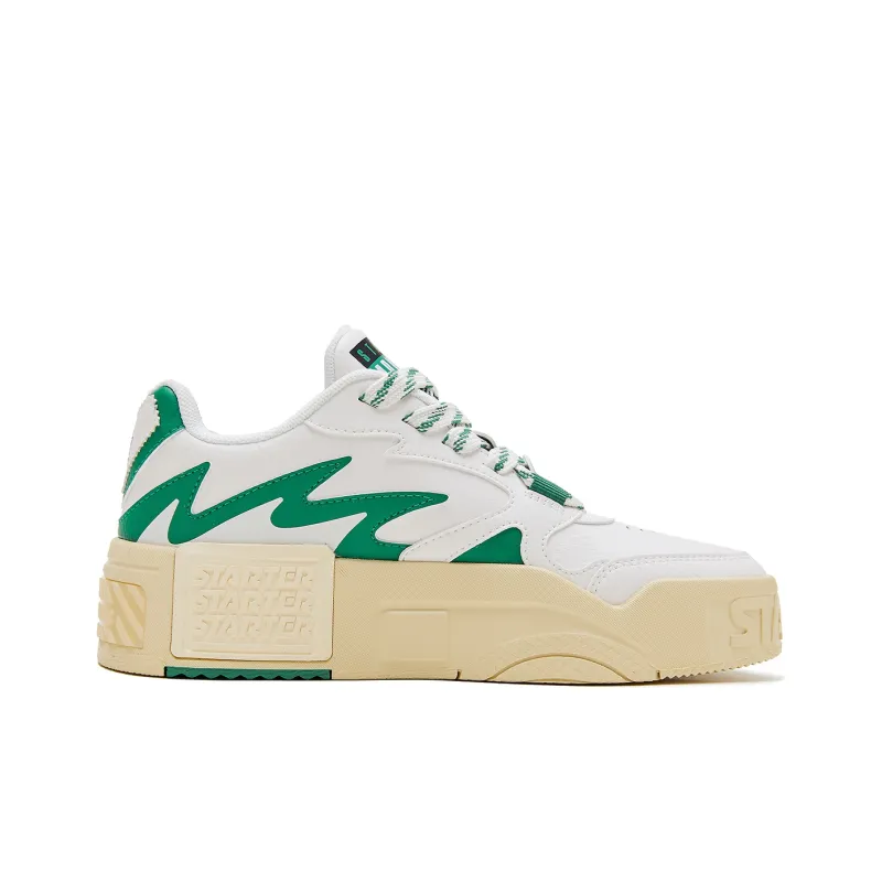 STARTER Slip Resistant Cushioning Wear Resistant Low Top Skateboard Shoes Men's Green White-1
