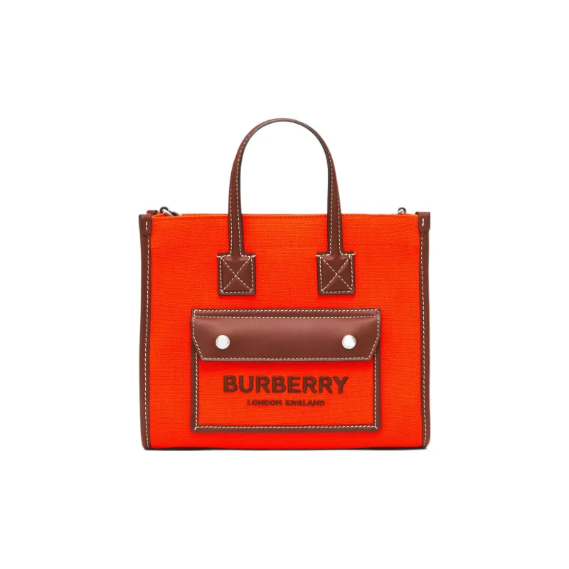 Burberry Freya Calfskin Embellishment Tote Bag Shopping Bag Shoulder Bag Crossbody Bag Handbag Mini Women's Orange/Tan-0