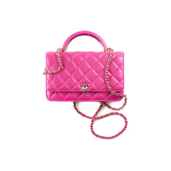 CHANEL Sheepskin Chain Wallet, Handbag, Shoulder Bag, Crossbody Bag Women's Dark Pink