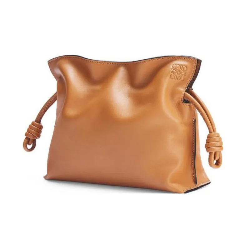 LOEWE Flamenco Calfskin One Shoulder Crossbody Clutches Mini Women's Warm Orange-1