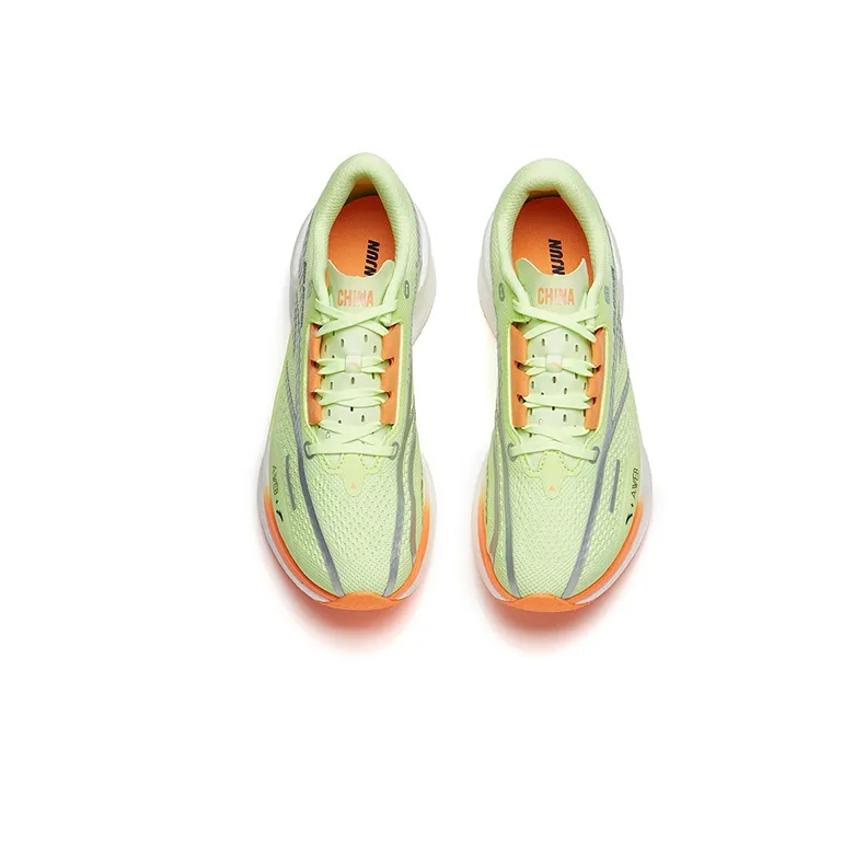 Anta Cushioned Anti Slip Wear Resistant Breathable Lightweight Low Top Running Shoes Men's Green Orange Silver-2