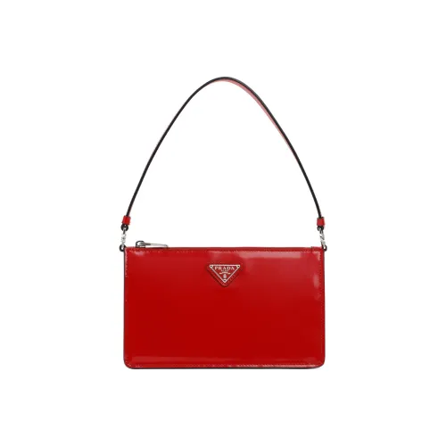 PRADA Leather Shoulder Bag Handbag Shoulder Bag Mini Women's Red