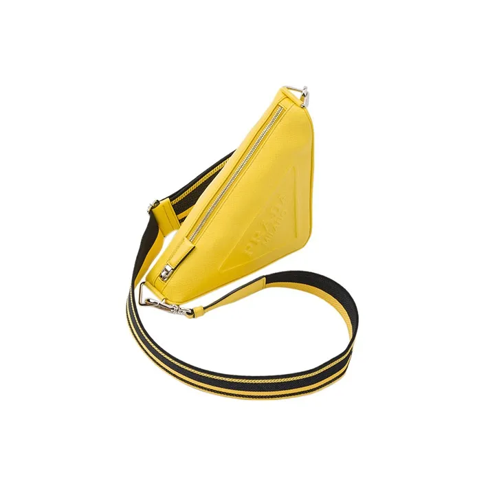 PRADA Saffiano Triangle Bag Sunny Yellow-1