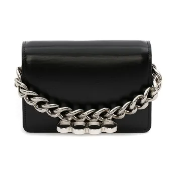 Alexander McQueen Cow Leather Handbag Clutch Mini Women's Black