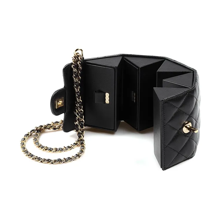 CHANEL 22A Early Autumn Sheepskin Box Crossbody Bag Women's Black-3