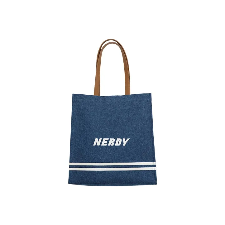 NERDY Cotton Shoulder Bag Regular Unisex Blue-0