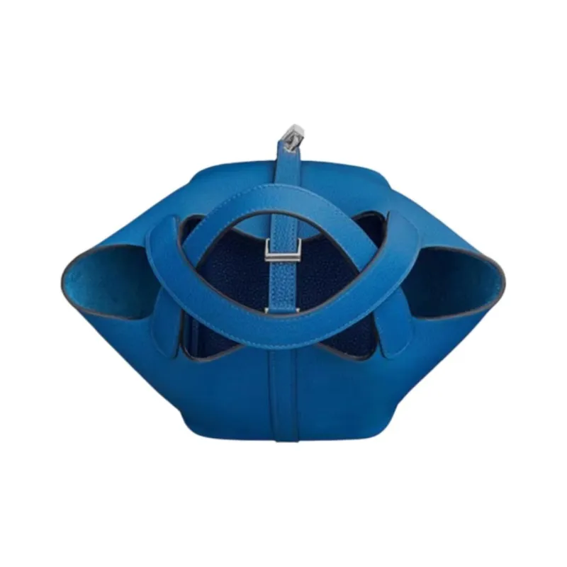 HERMES Picotin Lock Maurice Bullock Leather Basket Bag Handbag Bucket Bag Women's 71 Bleu France French Blue-2