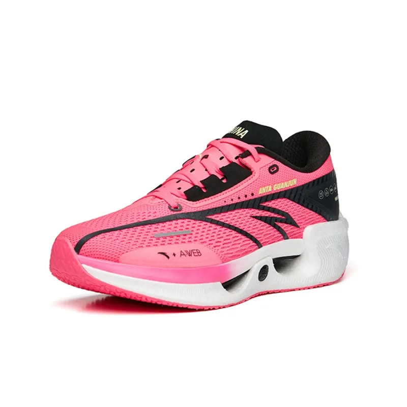 Anta Surprising Waves Nitrogen Technology Breathable Lightweight Low-Top Running Shoes Men's Pink Black-1