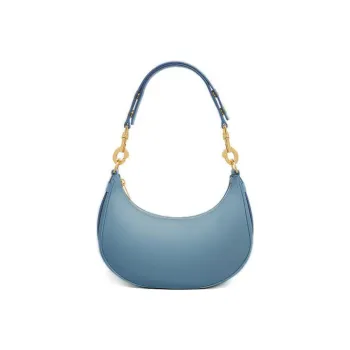CELINE AVA Cow Leather Underarm Shoulder Bag Medium Size Women's Blue