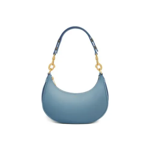 CELINE AVA Cow Leather Underarm Shoulder Bag Medium Size Women's Blue