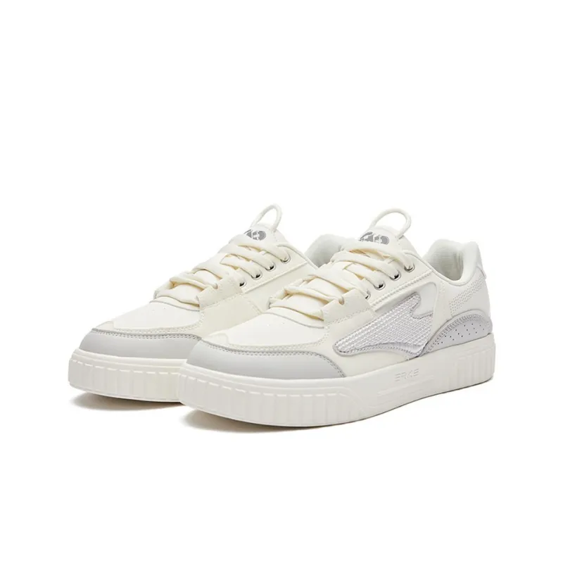 Erke Flying Cranes Low-Top Skateboard Shoes Men's White Gray-2