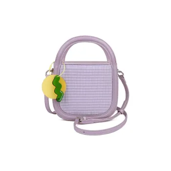 CHISIY Artificial Leather Shoulder Bag Saddle Bag Handbag Crossbody Bag Small Size Women's Purple/Yellow