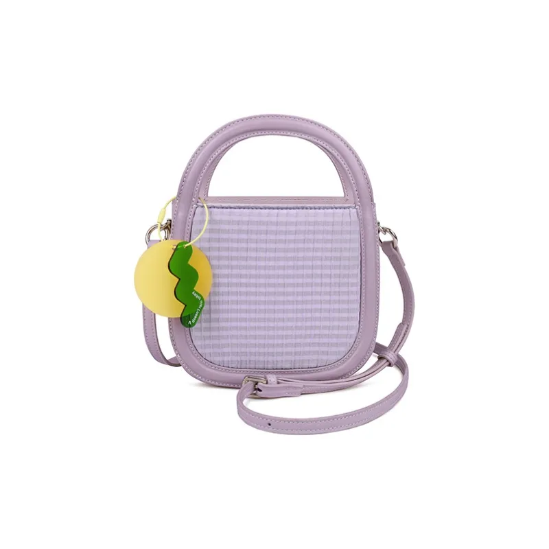 CHISIY Artificial Leather Shoulder Bag Saddle Bag Handbag Crossbody Bag Small Size Women's Purple/Yellow-0