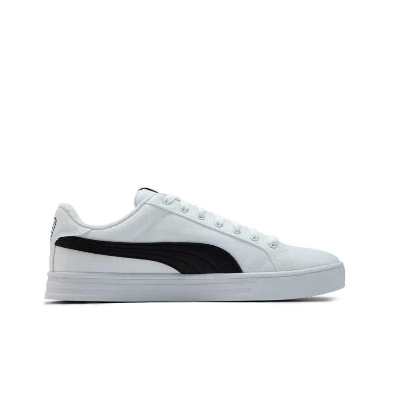 PUMA Smash Vulc Retro Casual Skateboarding Shoes Unisex White Black Shoe 'White Black'-1
