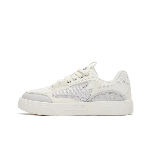 Erke Skateboard Shoes Men Low-Top Ivory/Pencil Gray