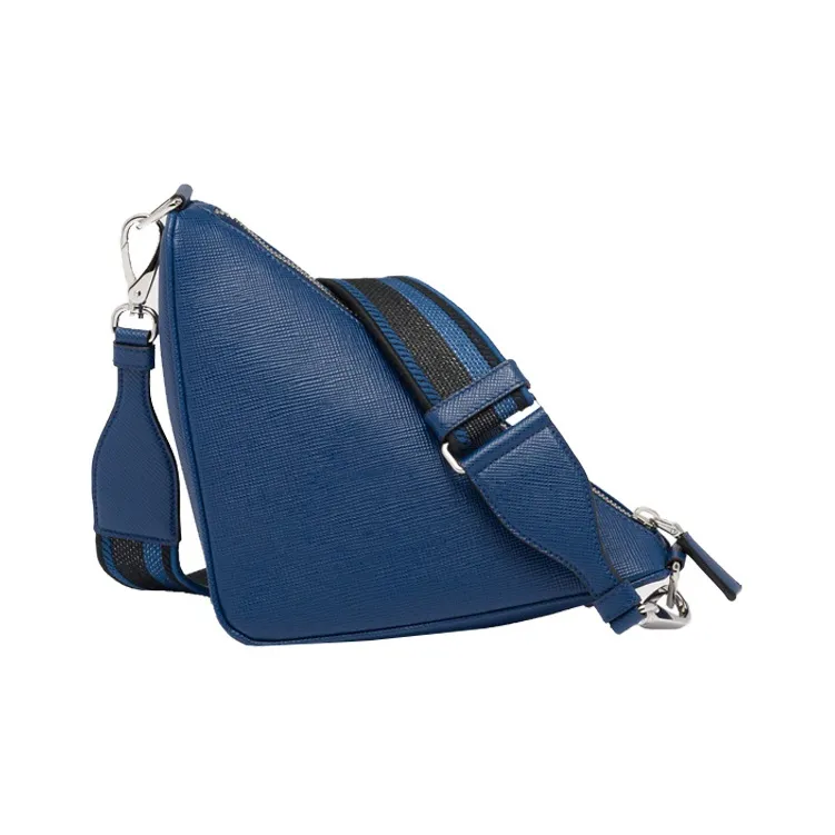 PRADA Saffiano Triangle Bag Bluette-1