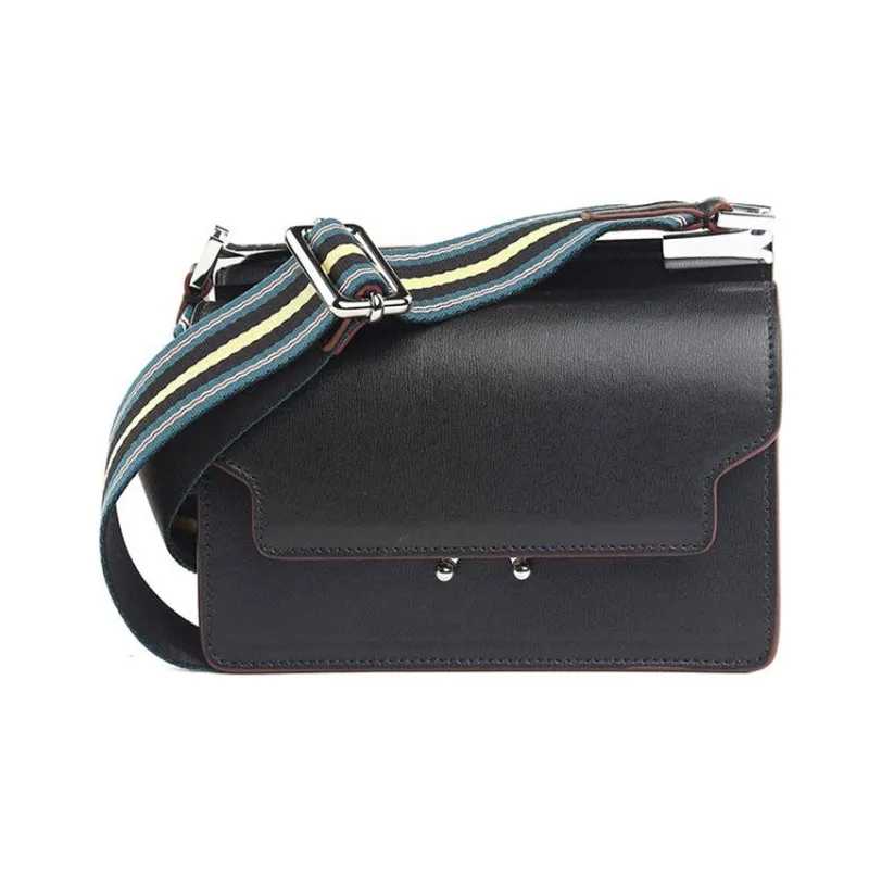 MARNI Trunk Calfskin Shoulder Bag Crossbody Bag Women's Black-0