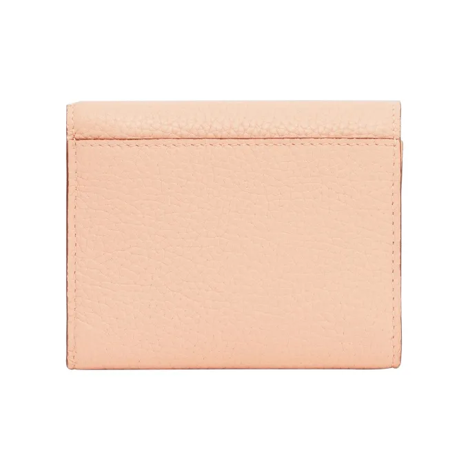 Burberry Grained Leather Money Clip Card Holder Card Wallet Small Size Women's Peach Pink-2