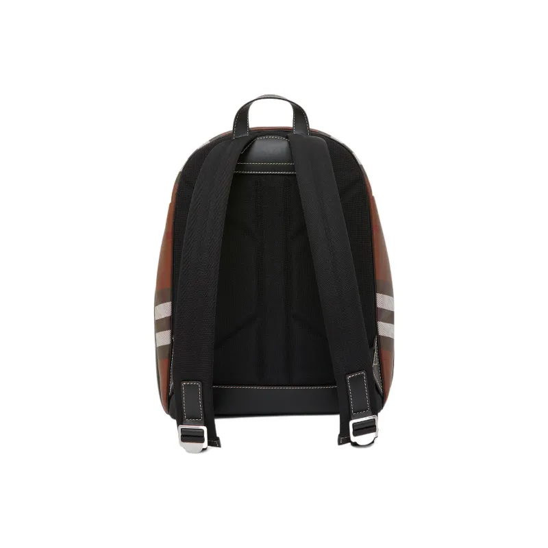 Burberry Geometric Check Backpack Brown-3