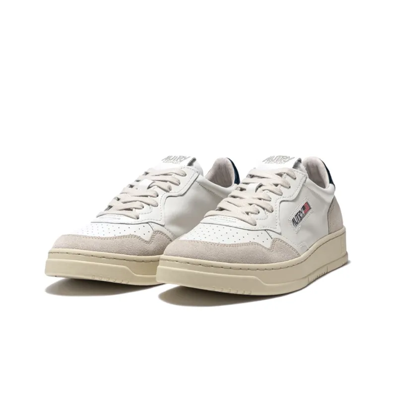 AUTRY Medalist Leather Low White Blue Women's-1