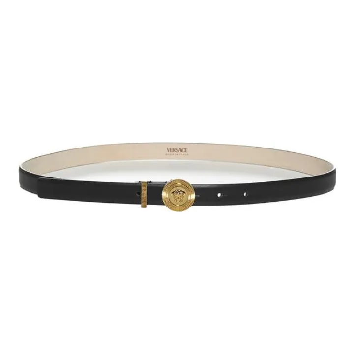 VERSACE Medusa Biggie Thin Leather Belt-1