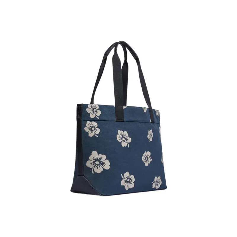 COACH Fabric With Cow Leather Tote Bag, Shopping Bag, Shoulder Bag, Handbag Tubas Unisex Denim Blue-1