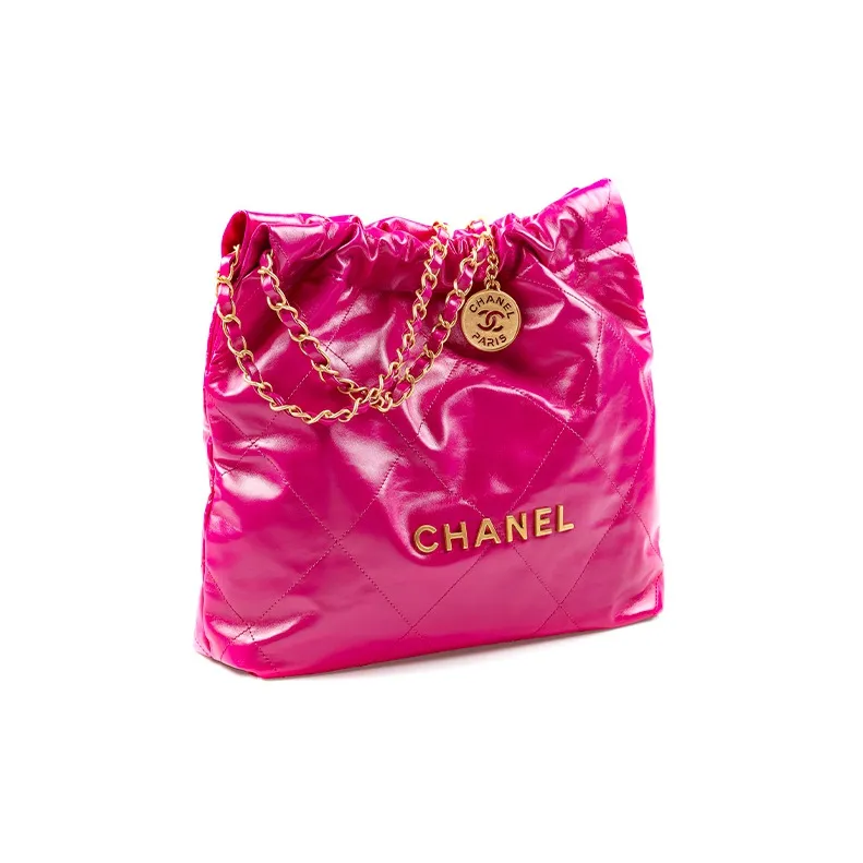 CHANEL 22Bag Cow Leather Crossbody Tote Handbag Women's Dark Pink-1