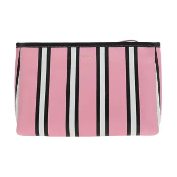 Balenciaga Striped Logo Printed Pouch