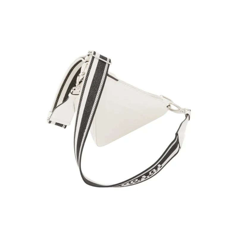 PRADA Saffiano Triangle Bag White-2