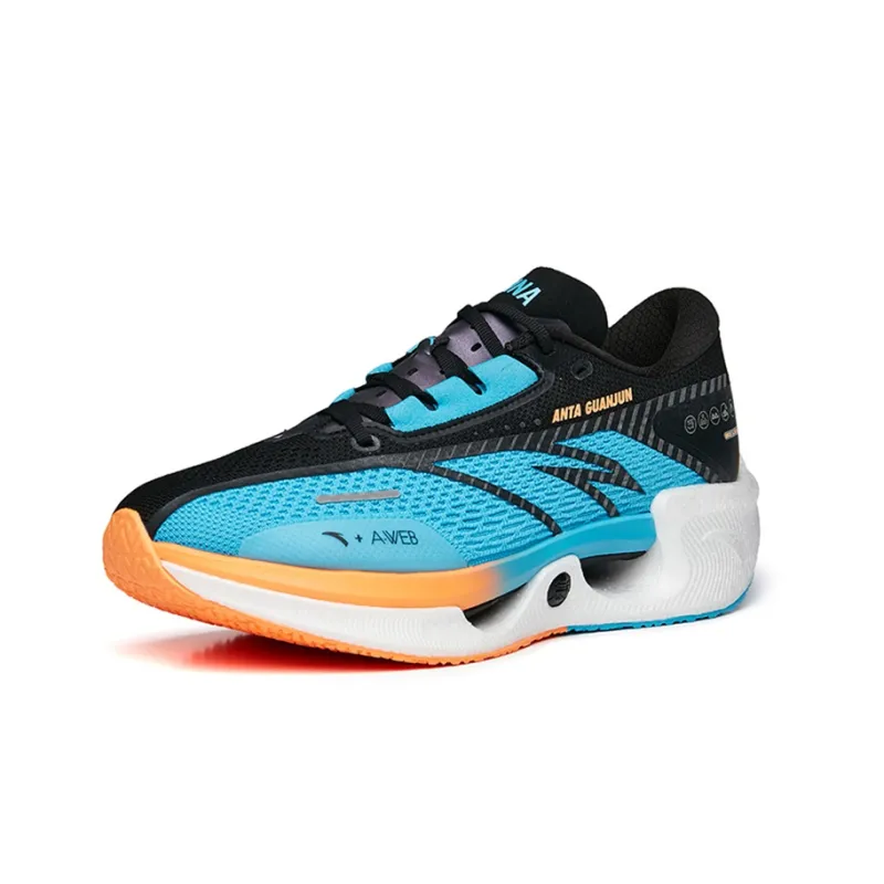 ANTA Crash Wave 1 Running Shoes Men Low Top Blue/Fluorescent Orange/Black-1