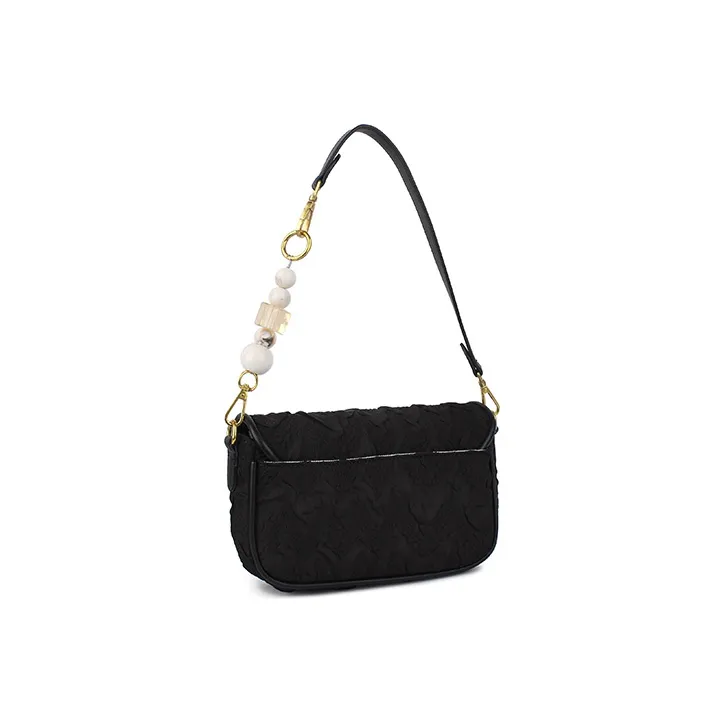 CHISIY Satin Small Square Bag, Shoulder Bag, Crossbody Bag Women's Black/White-2