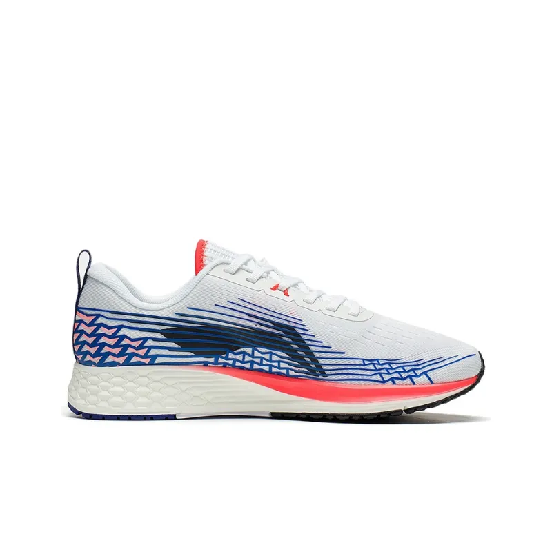 LiNing Li Ning Running Collection Breathable And Resilient Low Top Running Shoes Men's White Blue-1