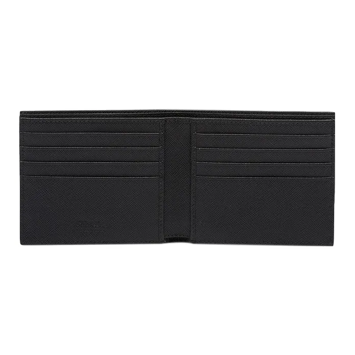 PRADA Leather Wallet Men's Black-3