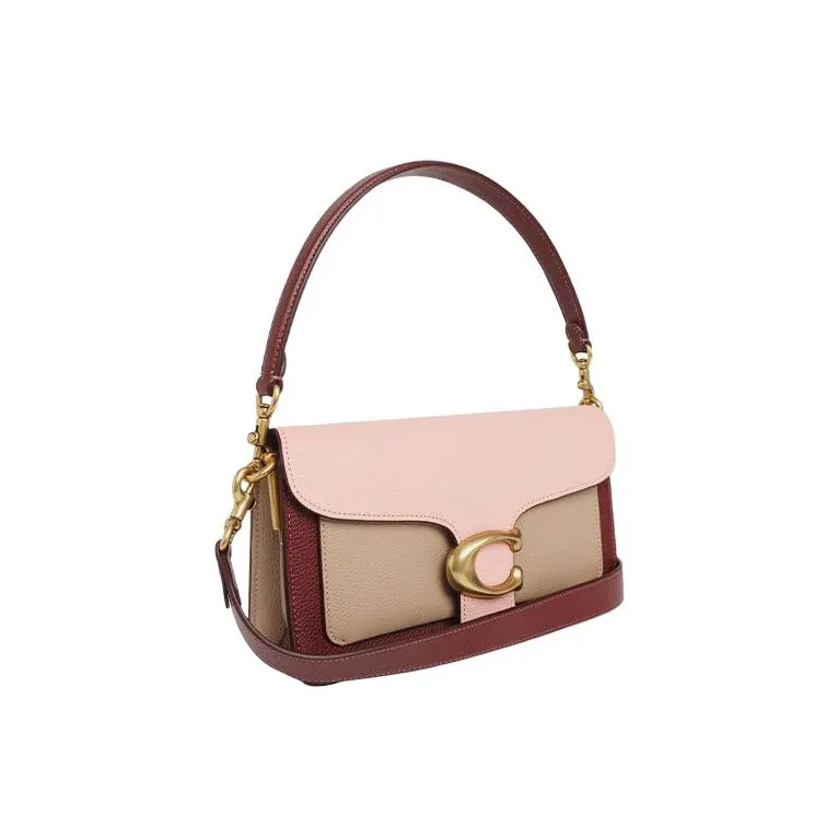 COACH Tabby Cow Leather Portable Crossbody Bag Shoulder Bag Women's Cherry Blossom Pink & Burgundy-1