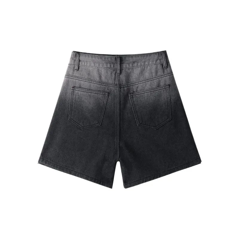 MITUAN Denim Shorts Women's Black Gray Color-1