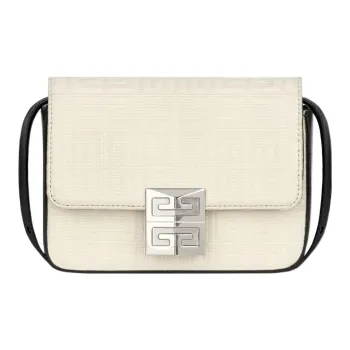 GIVENCHY 4G Coated Canvas Cow Leather Clutch Handbag Crossbody Bag Shoulder Bag Women's White