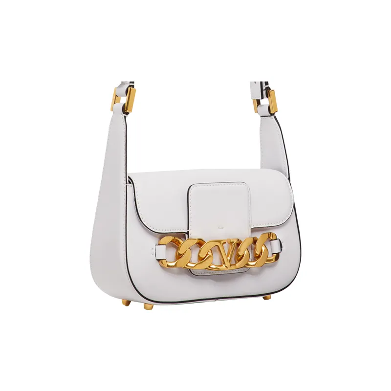 Valentino Vlogo Calfskin Messenger Bag Shoulder Bag, Crossbody Bag Women's White-2