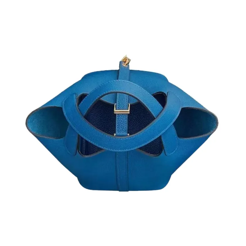 HERMES Picotin Lock Maurice Bullock Leather Basket Bag Handbag Bucket Bag Women's 71 Bleu France French Blue-2