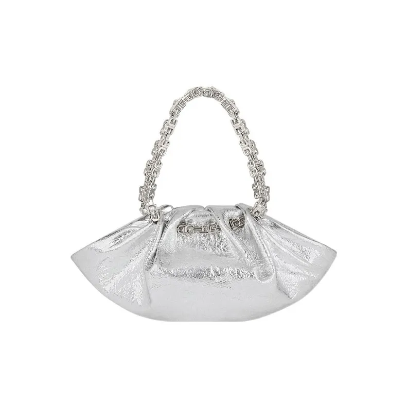 GIVENCHY Kenny Sheepskin Handbag Mini Women's Silver-2