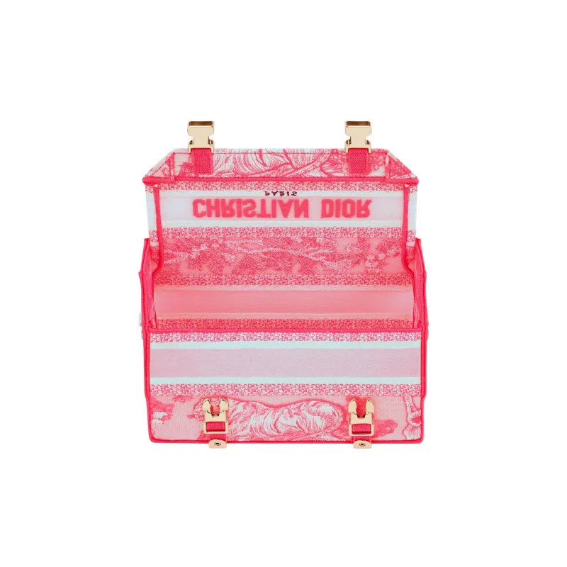 DIOR DiorCamp Canvas Messenger Bag, Shoulder Bag, Crossbody Bag Small Size Women's Neon Pink-4