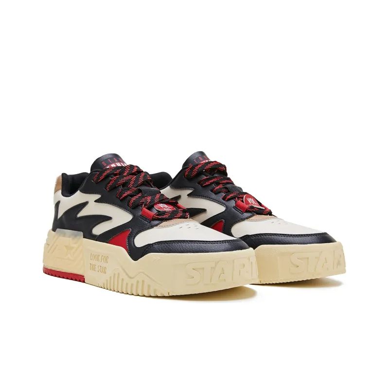STARTER Sound Wave VOL Collection Height Increasing Low Top Skateboard Shoes Men's Black Red-2