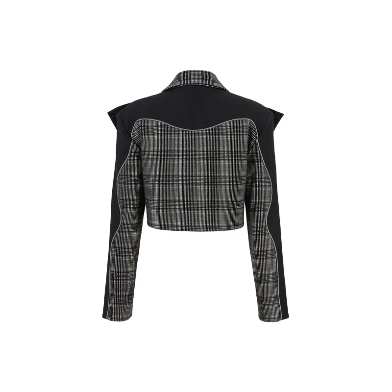 AZEPAM Cropped Coats Women's Black-1