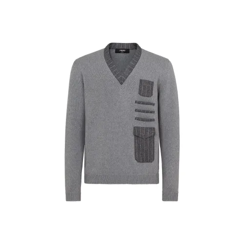 FENDI Sweaters Men Gray