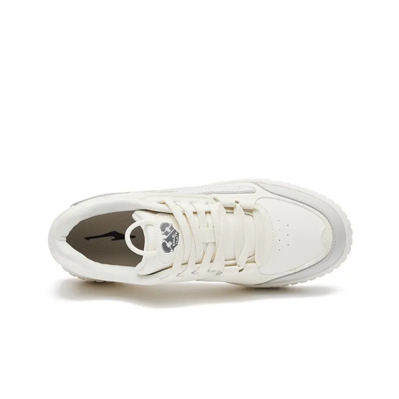 Erke Flying Cranes Low-Top Skateboard Shoes Men's White Gray-3