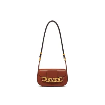 Valentino Vlogo Calfskin Messenger Bag Shoulder Bag, Crossbody Bag Trumpets Women's Brown