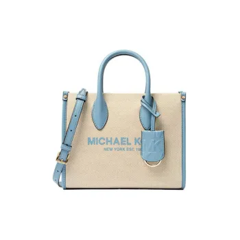 MICHAEL KORS Mirella Canvas Tote Bag, Shopping Bag, Shoulder Bag, Handbag Trumpets Women's Blue